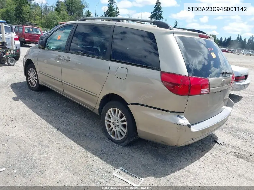 2004 Toyota Sienna Le VIN: 5TDBA23C94S001142 Lot: 42668705