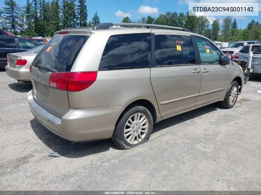 2004 Toyota Sienna Le VIN: 5TDBA23C94S001142 Lot: 42668705