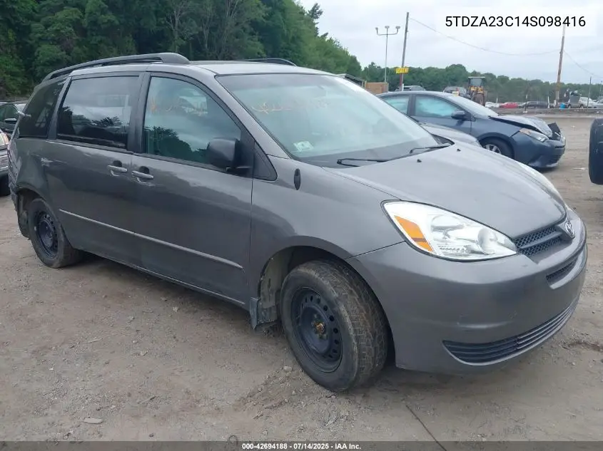 2004 Toyota Sienna Le VIN: 5TDZA23C14S098416 Lot: 42694188