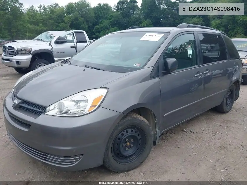 2004 Toyota Sienna Le VIN: 5TDZA23C14S098416 Lot: 42694188