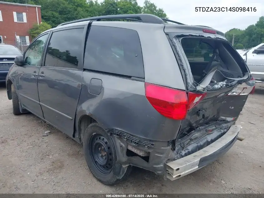 2004 Toyota Sienna Le VIN: 5TDZA23C14S098416 Lot: 42694188