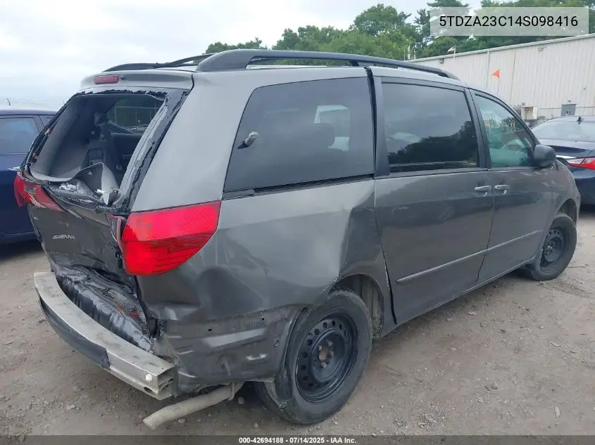 2004 Toyota Sienna Le VIN: 5TDZA23C14S098416 Lot: 42694188