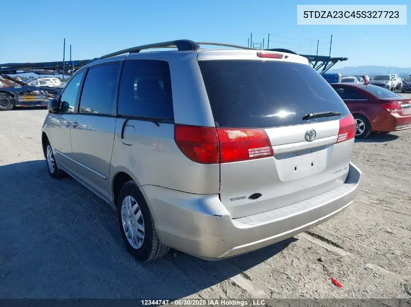2005 Toyota Sienna Ce/Le VIN: 5TDZA23C45S327723 Lot: 12344747