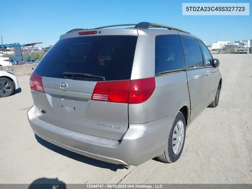 2005 Toyota Sienna Ce/Le VIN: 5TDZA23C45S327723 Lot: 12344747