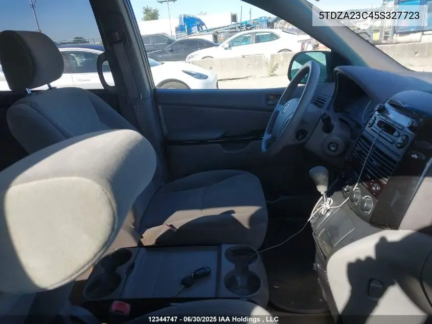 2005 Toyota Sienna Ce/Le VIN: 5TDZA23C45S327723 Lot: 12344747