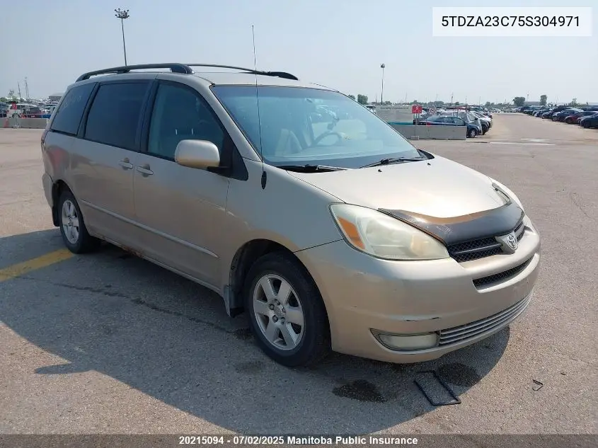 2005 Toyota Sienna Le V6 VIN: 5TDZA23C75S304971 Lot: 20215094
