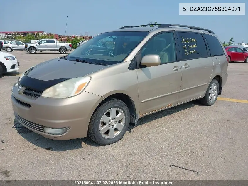 2005 Toyota Sienna Le V6 VIN: 5TDZA23C75S304971 Lot: 20215094