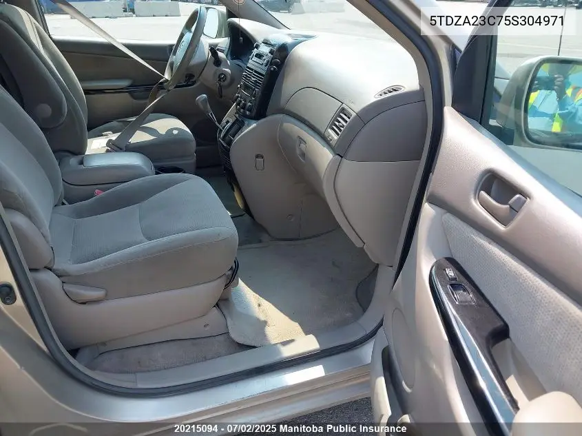 2005 Toyota Sienna Le V6 VIN: 5TDZA23C75S304971 Lot: 20215094