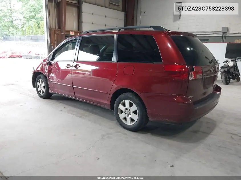 2005 Toyota Sienna Le VIN: 5TDZA23C75S228393 Lot: 42552920