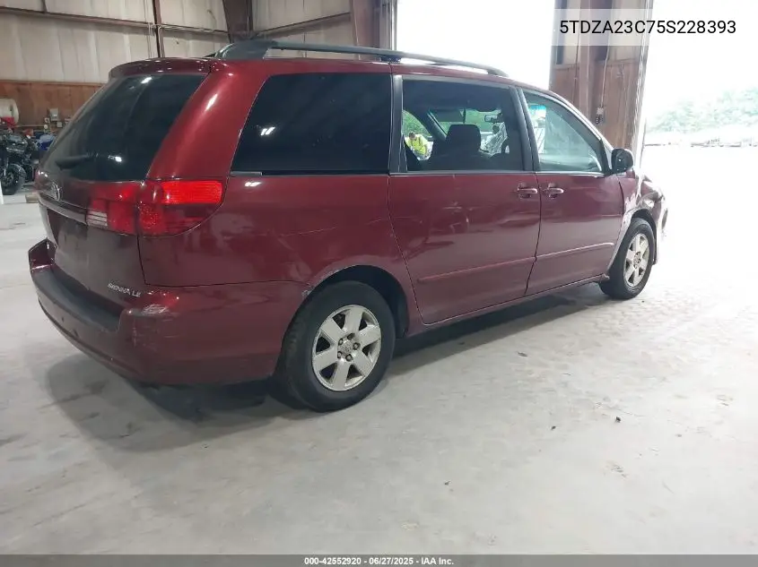 2005 Toyota Sienna Le VIN: 5TDZA23C75S228393 Lot: 42552920