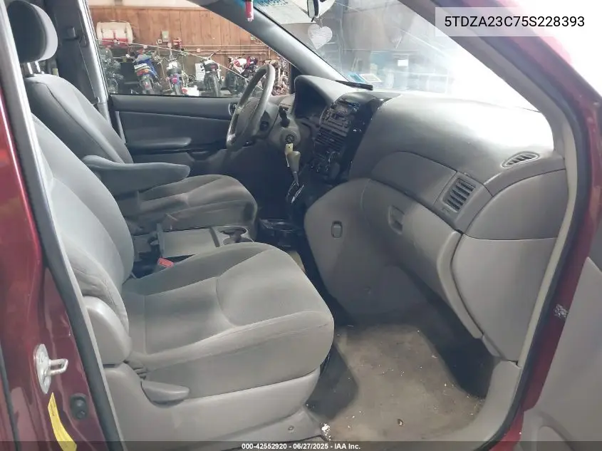 2005 Toyota Sienna Le VIN: 5TDZA23C75S228393 Lot: 42552920
