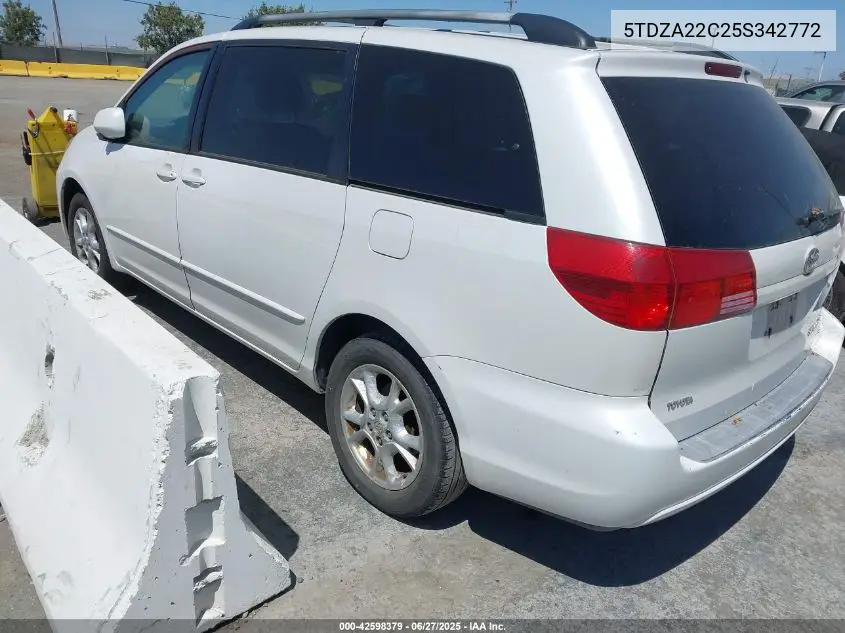 2005 Toyota Sienna Xle VIN: 5TDZA22C25S342772 Lot: 42598379