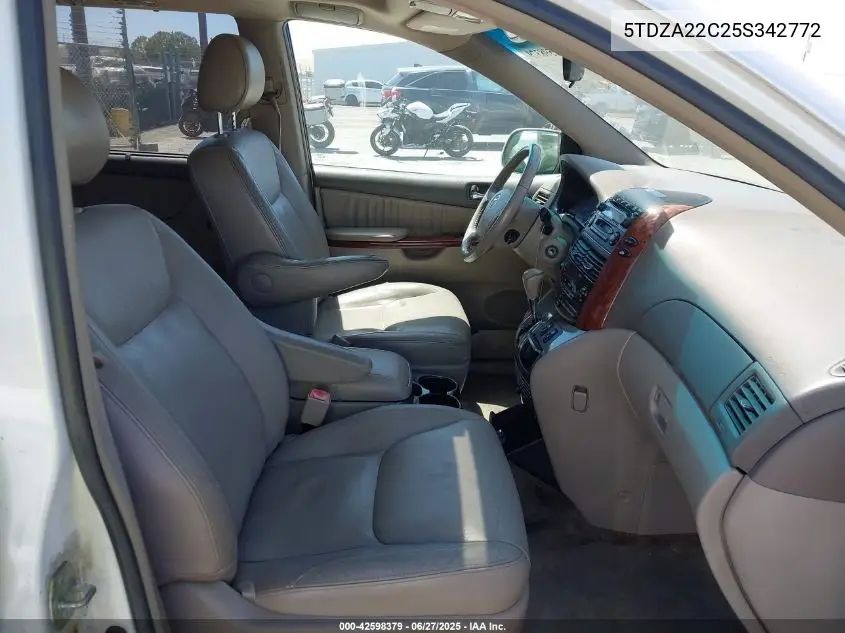 2005 Toyota Sienna Xle VIN: 5TDZA22C25S342772 Lot: 42598379