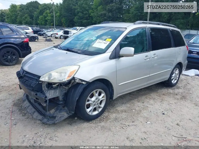 2005 Toyota Sienna Xle VIN: 5TDZA22C75S250265 Lot: 42617785