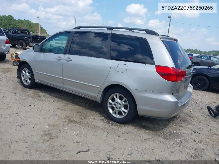 2005 Toyota Sienna Xle VIN: 5TDZA22C75S250265 Lot: 42617785