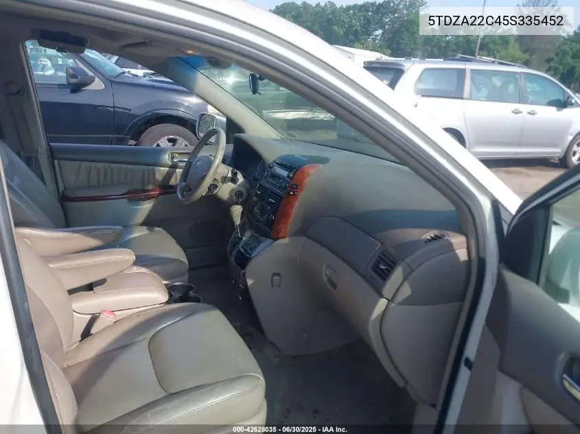 2005 Toyota Sienna Xle VIN: 5TDZA22C45S335452 Lot: 42628035