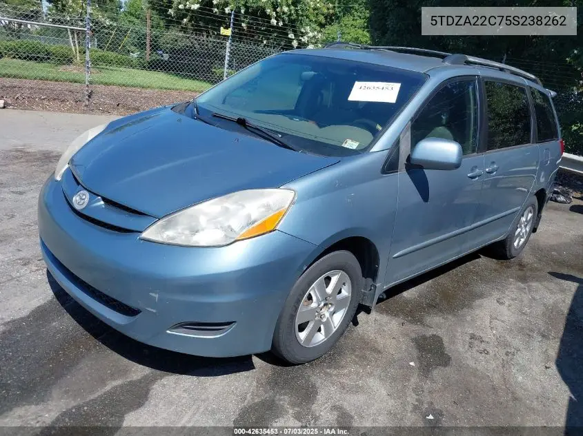 2005 Toyota Sienna Xle VIN: 5TDZA22C75S238262 Lot: 42635453