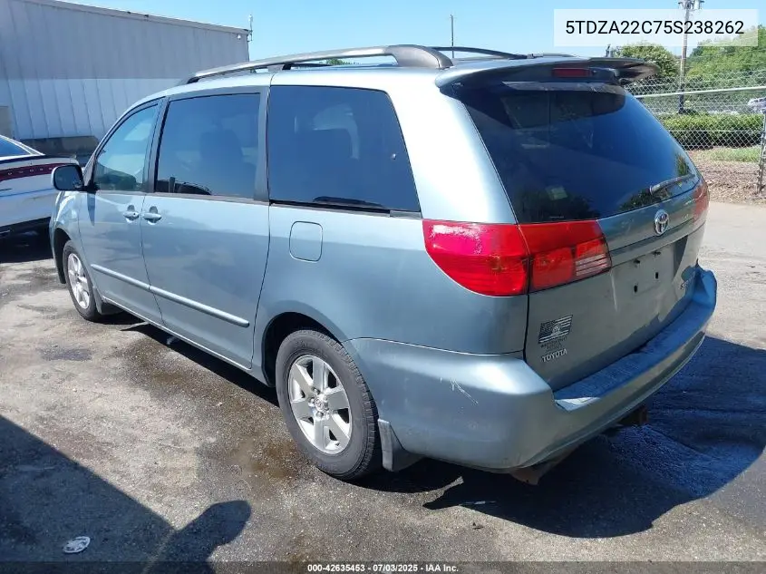 2005 Toyota Sienna Xle VIN: 5TDZA22C75S238262 Lot: 42635453