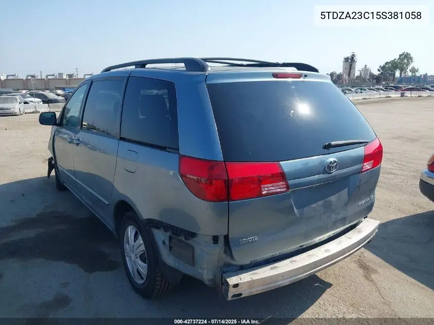 2005 Toyota Sienna Le VIN: 5TDZA23C15S381058 Lot: 42737224