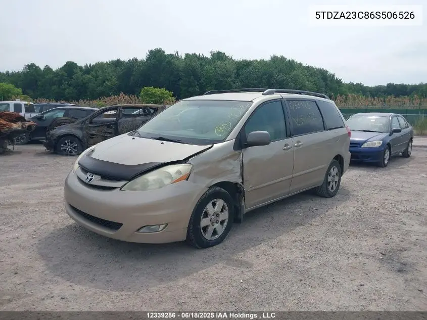 5tdza23c86s506526 5TDZA23C86S506526 2006 Toyota Sienna