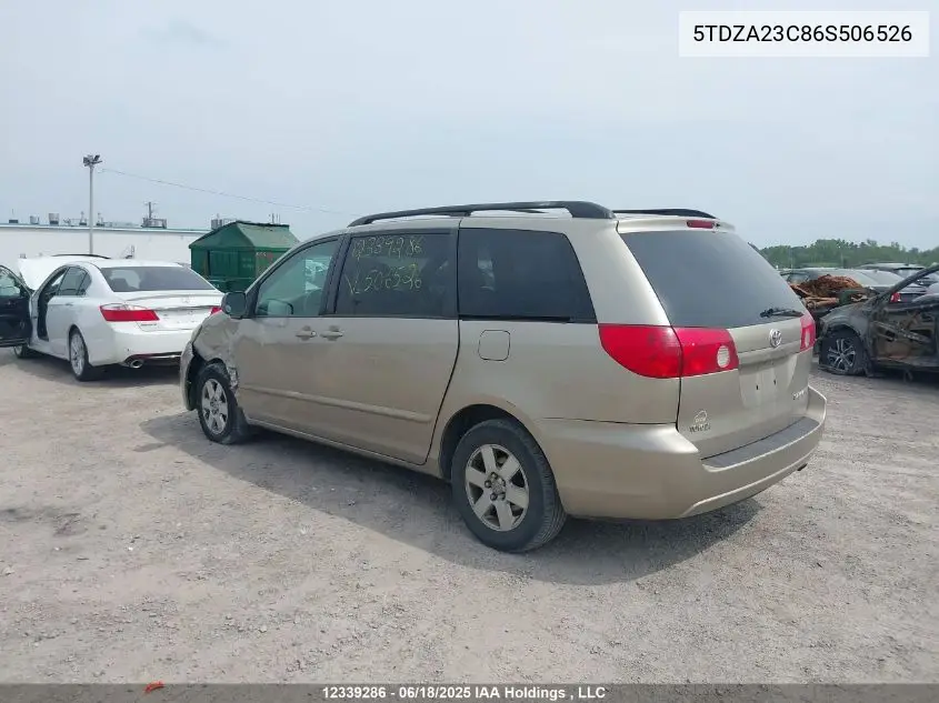 5tdza23c86s506526 5TDZA23C86S506526 2006 Toyota Sienna