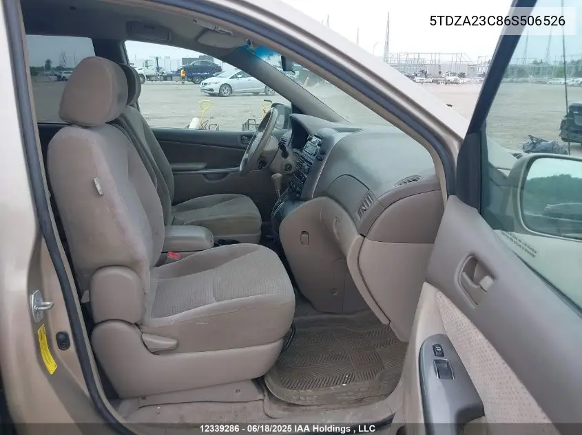 5tdza23c86s506526 5TDZA23C86S506526 2006 Toyota Sienna
