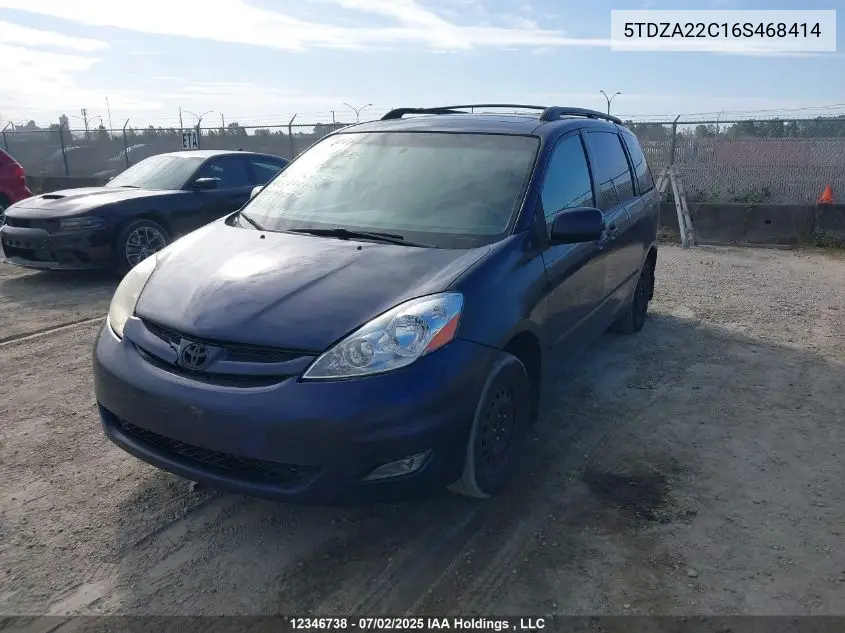 2006 Toyota Sienna Xle/Xle Limited VIN: 5TDZA22C16S468414 Lot: 12346738