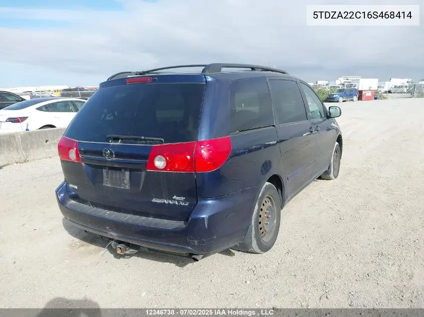 2006 Toyota Sienna Xle/Xle Limited VIN: 5TDZA22C16S468414 Lot: 12346738