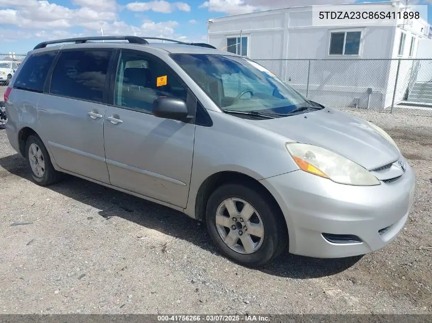 2006 Toyota Sienna Le VIN: 5TDZA23C86S411898 Lot: 41756266
