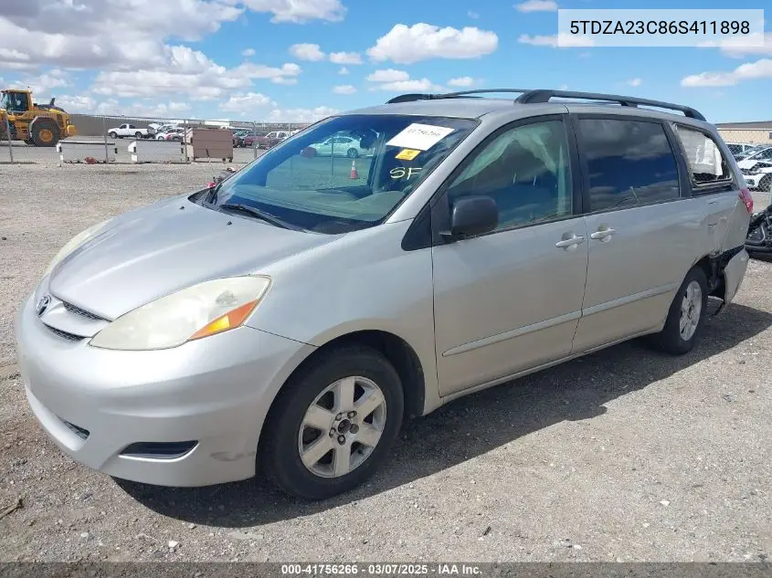2006 Toyota Sienna Le VIN: 5TDZA23C86S411898 Lot: 41756266