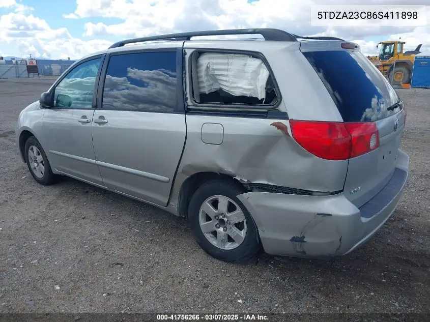 2006 Toyota Sienna Le VIN: 5TDZA23C86S411898 Lot: 41756266