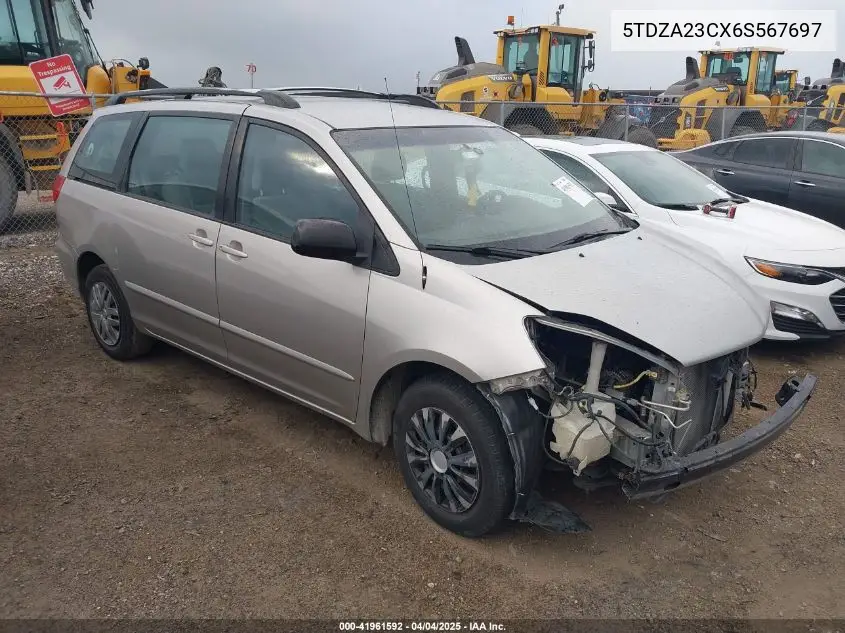 2006 Toyota Sienna Ce VIN: 5TDZA23CX6S567697 Lot: 41961592