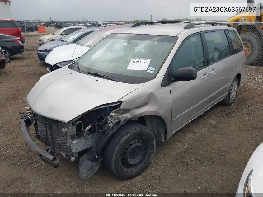 2006 Toyota Sienna Ce VIN: 5TDZA23CX6S567697 Lot: 41961592