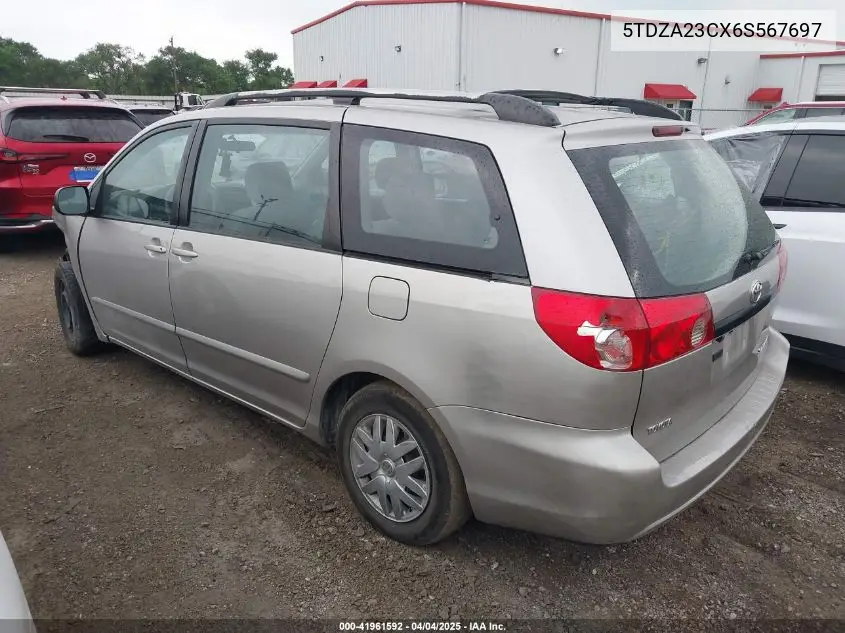 2006 Toyota Sienna Ce VIN: 5TDZA23CX6S567697 Lot: 41961592