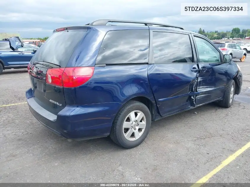2006 Toyota Sienna Le VIN: 5TDZA23C06S397334 Lot: 42259076