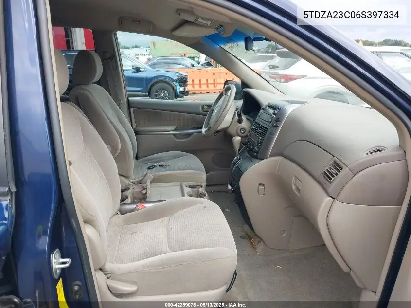 2006 Toyota Sienna Le VIN: 5TDZA23C06S397334 Lot: 42259076