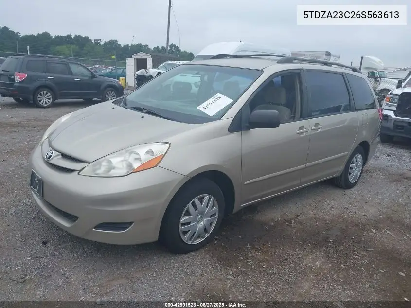 2006 Toyota Sienna Ce VIN: 5TDZA23C26S563613 Lot: 42591528