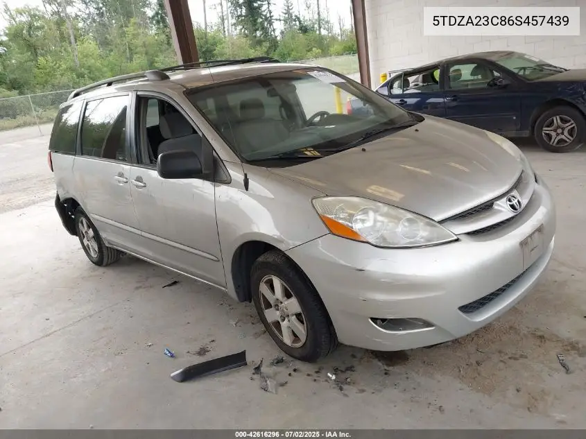 2006 Toyota Sienna Le VIN: 5TDZA23C86S457439 Lot: 42616296