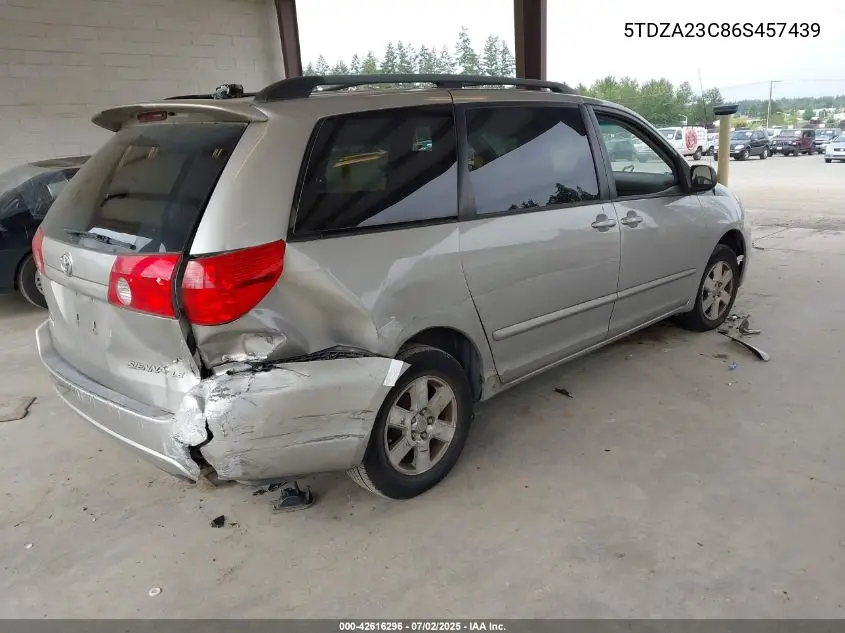 2006 Toyota Sienna Le VIN: 5TDZA23C86S457439 Lot: 42616296