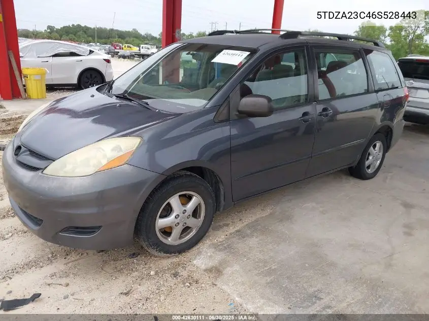 2006 Toyota Sienna Ce VIN: 5TDZA23C46S528443 Lot: 42630111