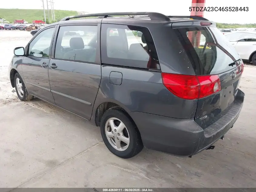 2006 Toyota Sienna Ce VIN: 5TDZA23C46S528443 Lot: 42630111