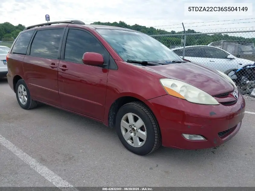 2006 Toyota Sienna Xle VIN: 5TDZA22C36S504149 Lot: 42632303