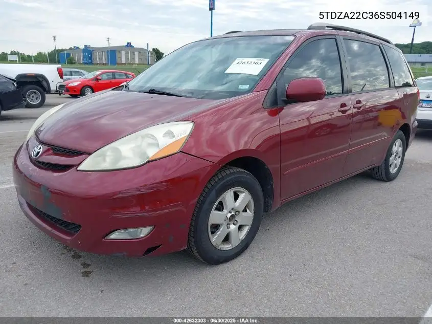 2006 Toyota Sienna Xle VIN: 5TDZA22C36S504149 Lot: 42632303