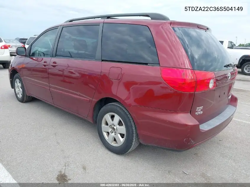 2006 Toyota Sienna Xle VIN: 5TDZA22C36S504149 Lot: 42632303