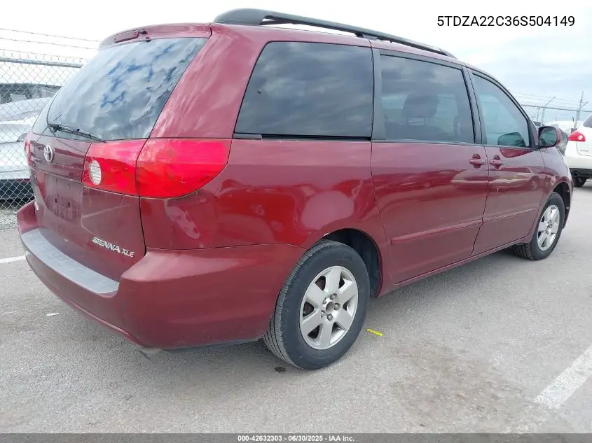 2006 Toyota Sienna Xle VIN: 5TDZA22C36S504149 Lot: 42632303