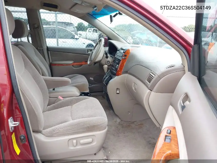 2006 Toyota Sienna Xle VIN: 5TDZA22C36S504149 Lot: 42632303