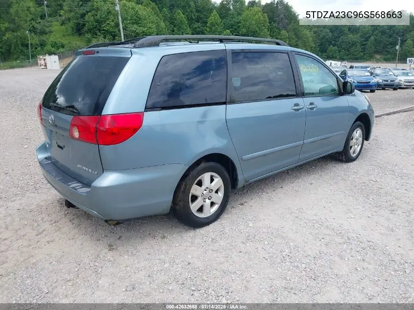 2006 Toyota Sienna Le VIN: 5TDZA23C96S568663 Lot: 42632668