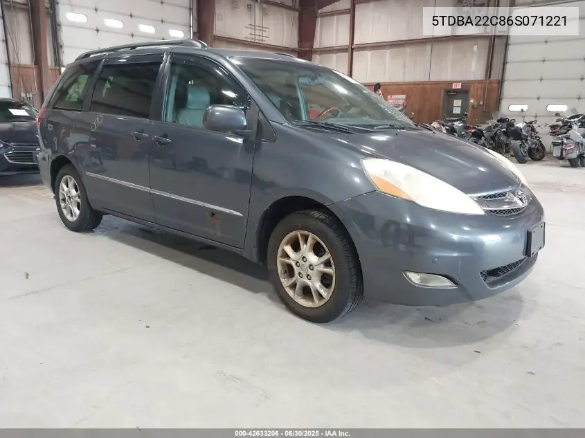 2006 Toyota Sienna Xle Limited VIN: 5TDBA22C86S071221 Lot: 42633206