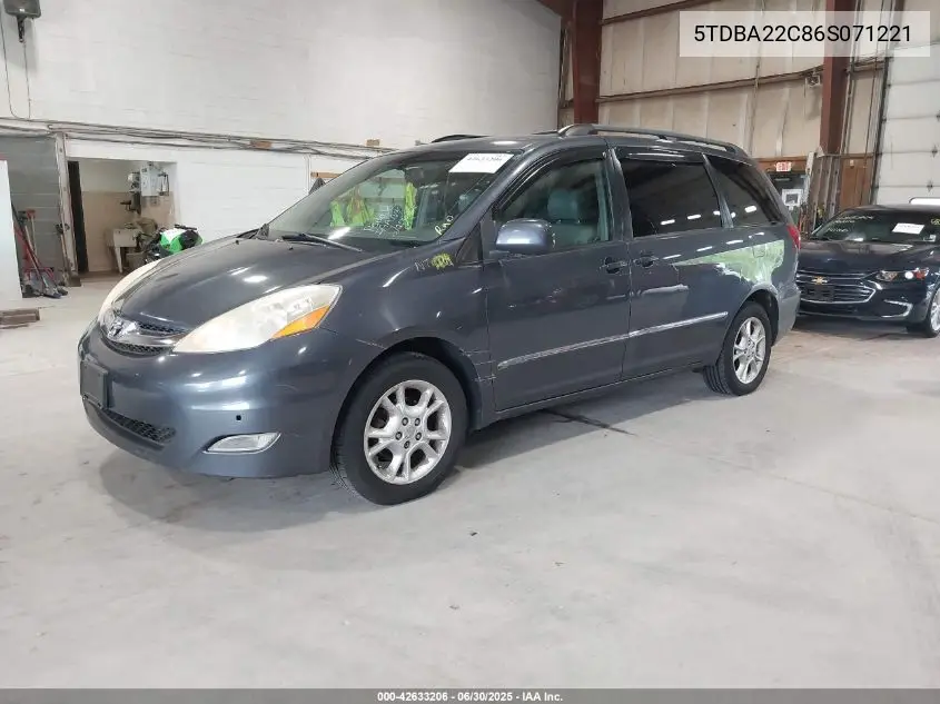 2006 Toyota Sienna Xle Limited VIN: 5TDBA22C86S071221 Lot: 42633206