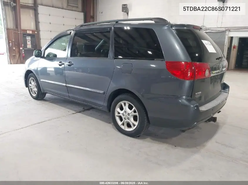 2006 Toyota Sienna Xle Limited VIN: 5TDBA22C86S071221 Lot: 42633206